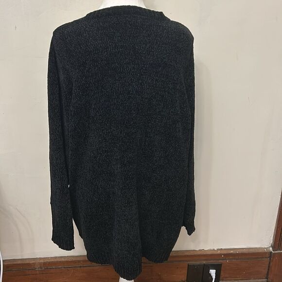 Karen Scott deep black long sleeve V neckline sweater Size 1X New - Picture 5 of 10